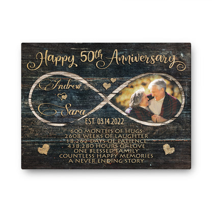 Happy 50th Anniversary Infinity Galaxy Anniversary Canvas