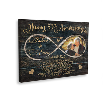 Happy 50th Anniversary Infinity Galaxy Anniversary Canvas