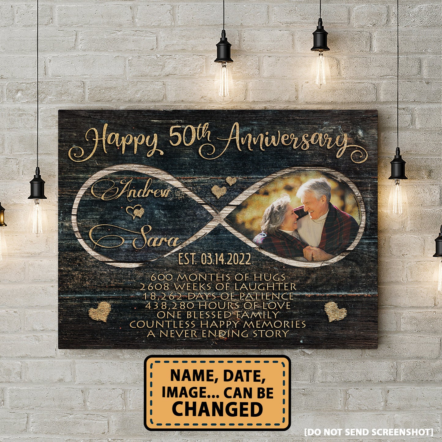 Happy 50th Anniversary Infinity Galaxy Anniversary Canvas