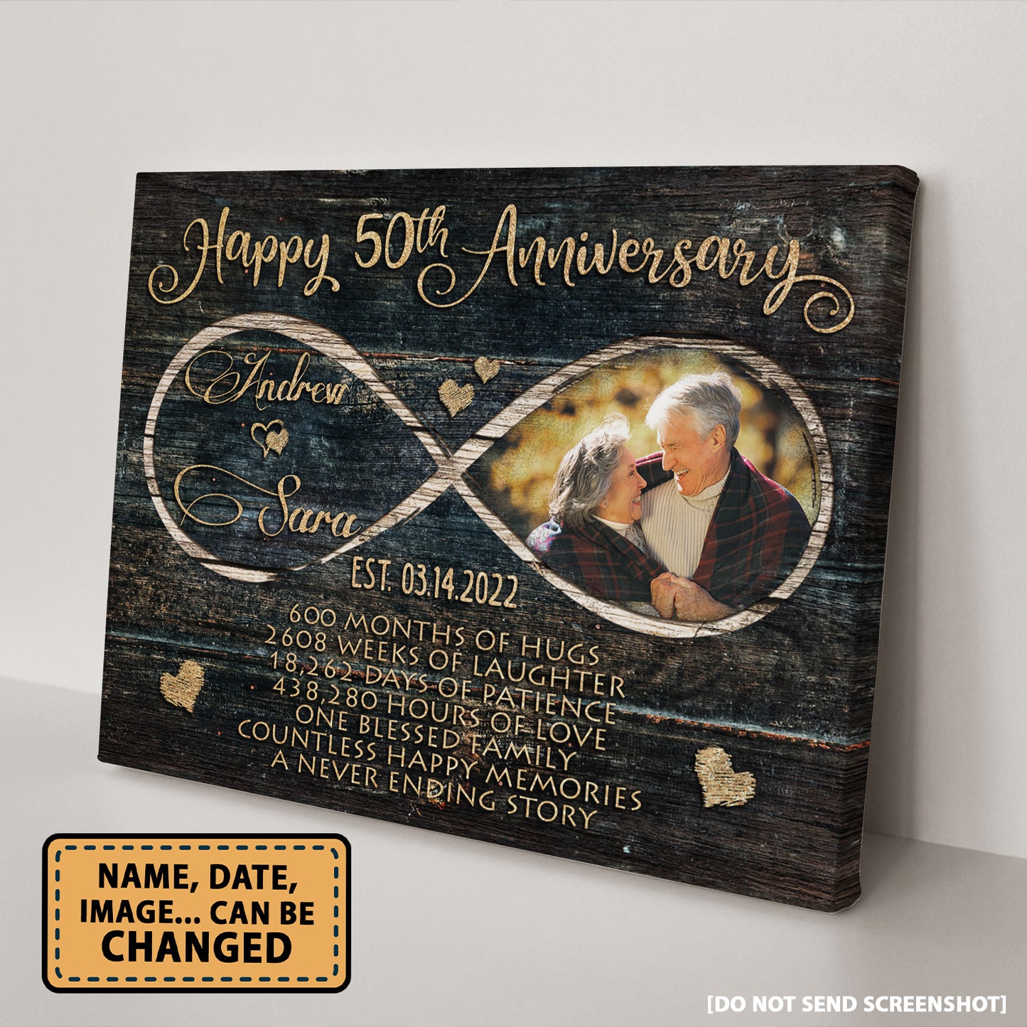 Happy 50th Anniversary Infinity Galaxy Anniversary Canvas