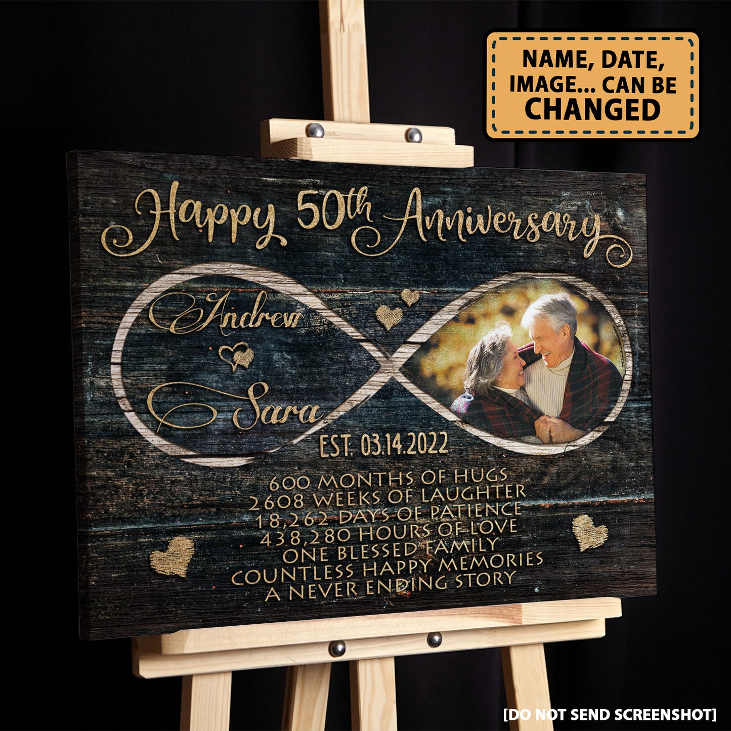 Happy 50th Anniversary Infinity Galaxy Anniversary Canvas