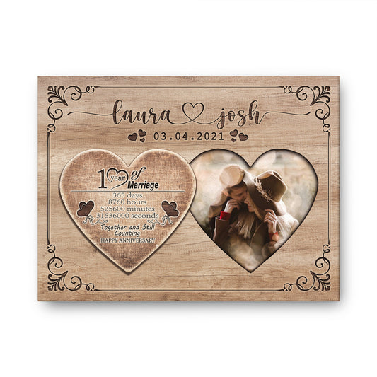 Happy 1st Anniversary First Year Of Marriage Anniversary Canvas