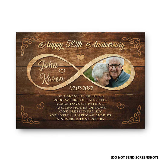 Happy 50th Anniversary Old Television Anniversary Canvas Valentine Gifts