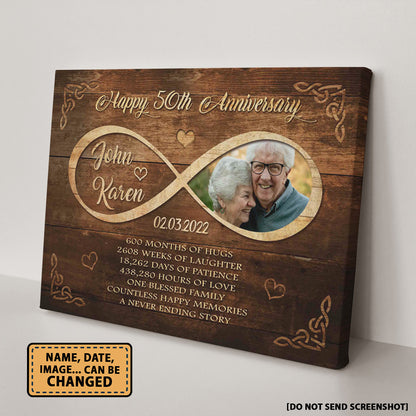 Happy 50th Anniversary Old Television Anniversary Canvas Valentine Gifts