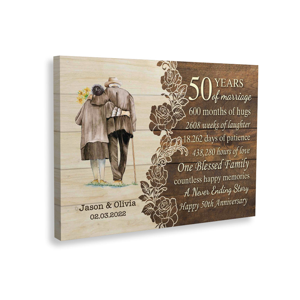 Happy 50th Anniversary 50 Years Of Marriage Personalizedwitch Canvas