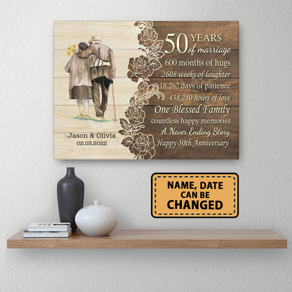 Happy 50th Anniversary 50 Years Of Marriage Personalizedwitch Canvas