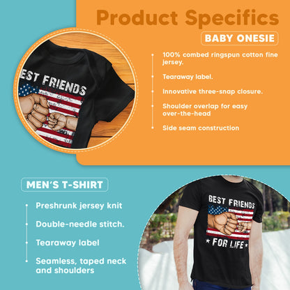 Best Friends For Life American Flag Dad & Baby Matching Outfit