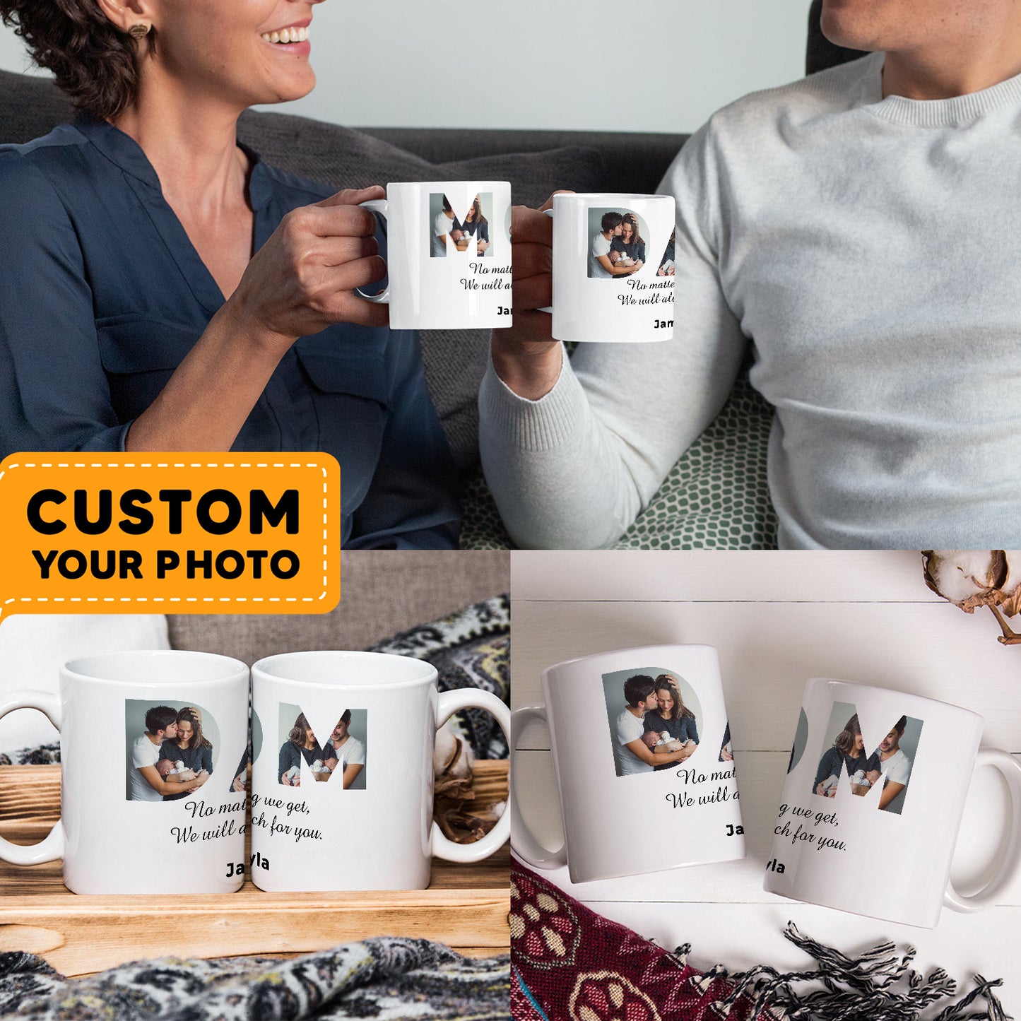 No Matter How Big We Get Custom Image Coffee Mug Set