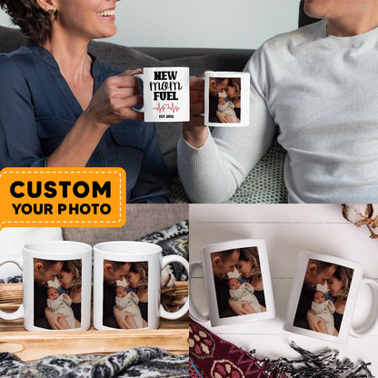 New Mom New Dad Fuel Custom Image Coffee Mug Set