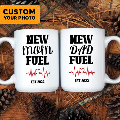 New Mom New Dad Fuel Custom Image Coffee Mug Set