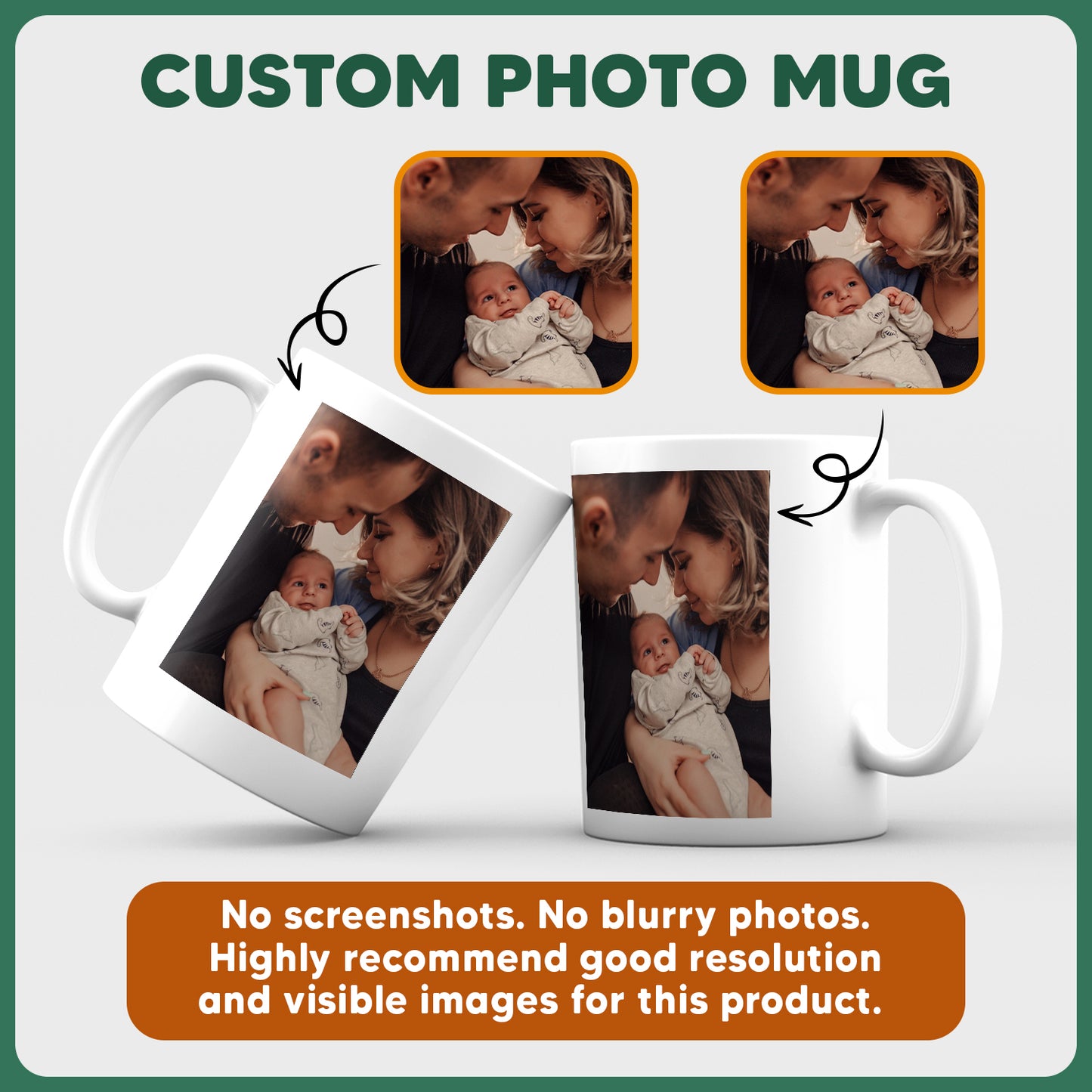 New Mom New Dad Fuel Custom Image Coffee Mug Set – PERSONALIZEDWITCH