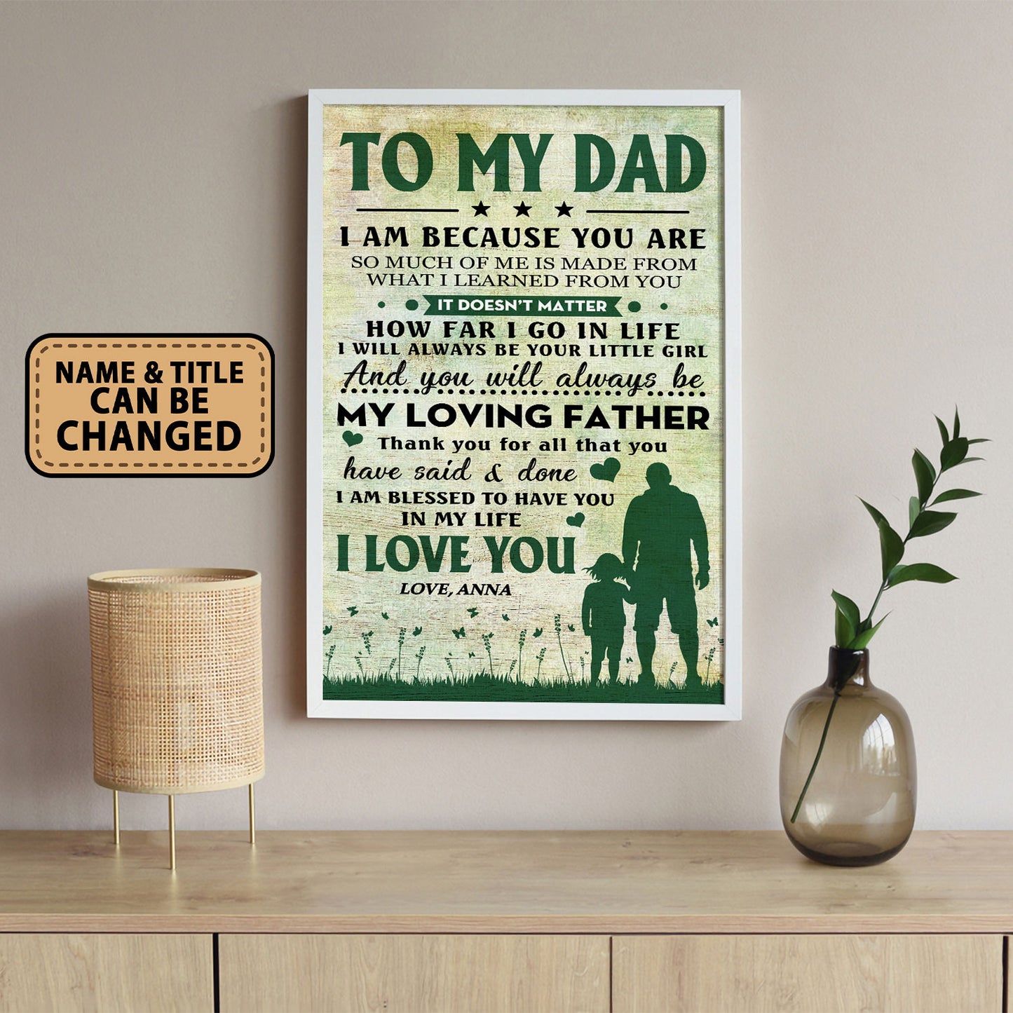 I Am Because You Are Gifts For Dad From Daughter Poster