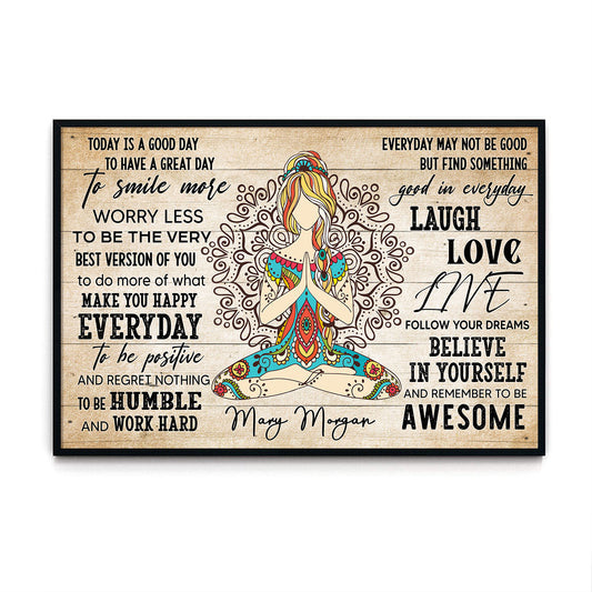 Yoga Today Is A Good Day Personalizedwitch Horizontal Poster