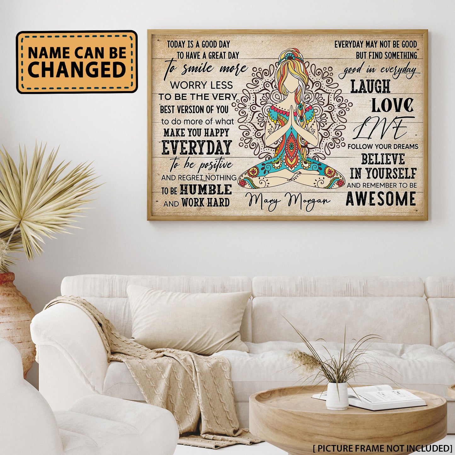 Yoga Today Is A Good Day Personalizedwitch Horizontal Poster