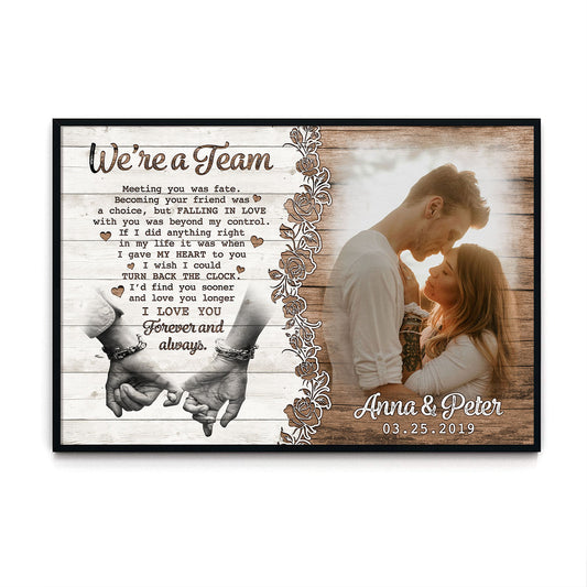 We're A Team Anniversary Personalized Poster Valentine Gifts