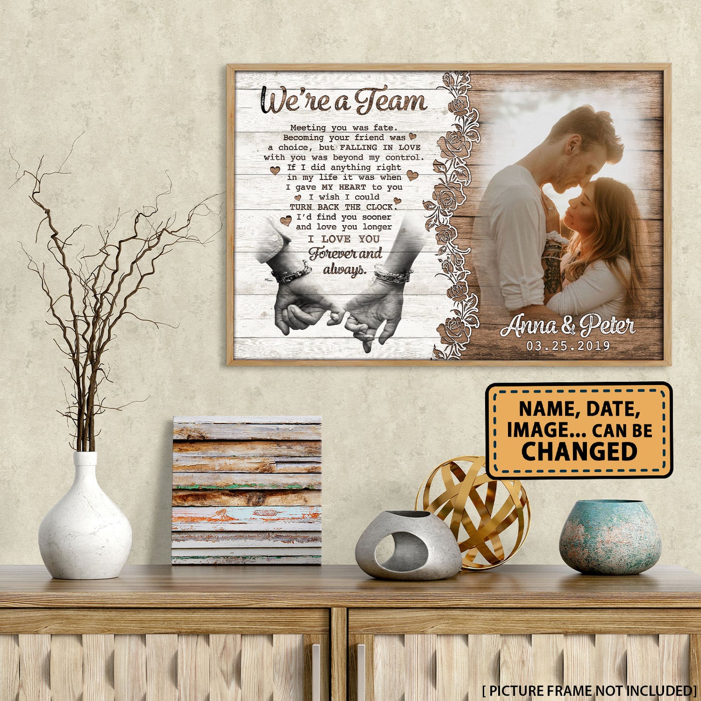 We're A Team Anniversary Personalized Poster Valentine Gifts