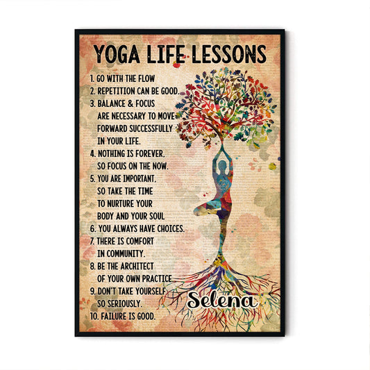 Yoga Life Lessons Tree Personalizedwitch Vertical Poster