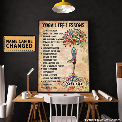 Yoga Life Lessons Tree Personalizedwitch Vertical Poster