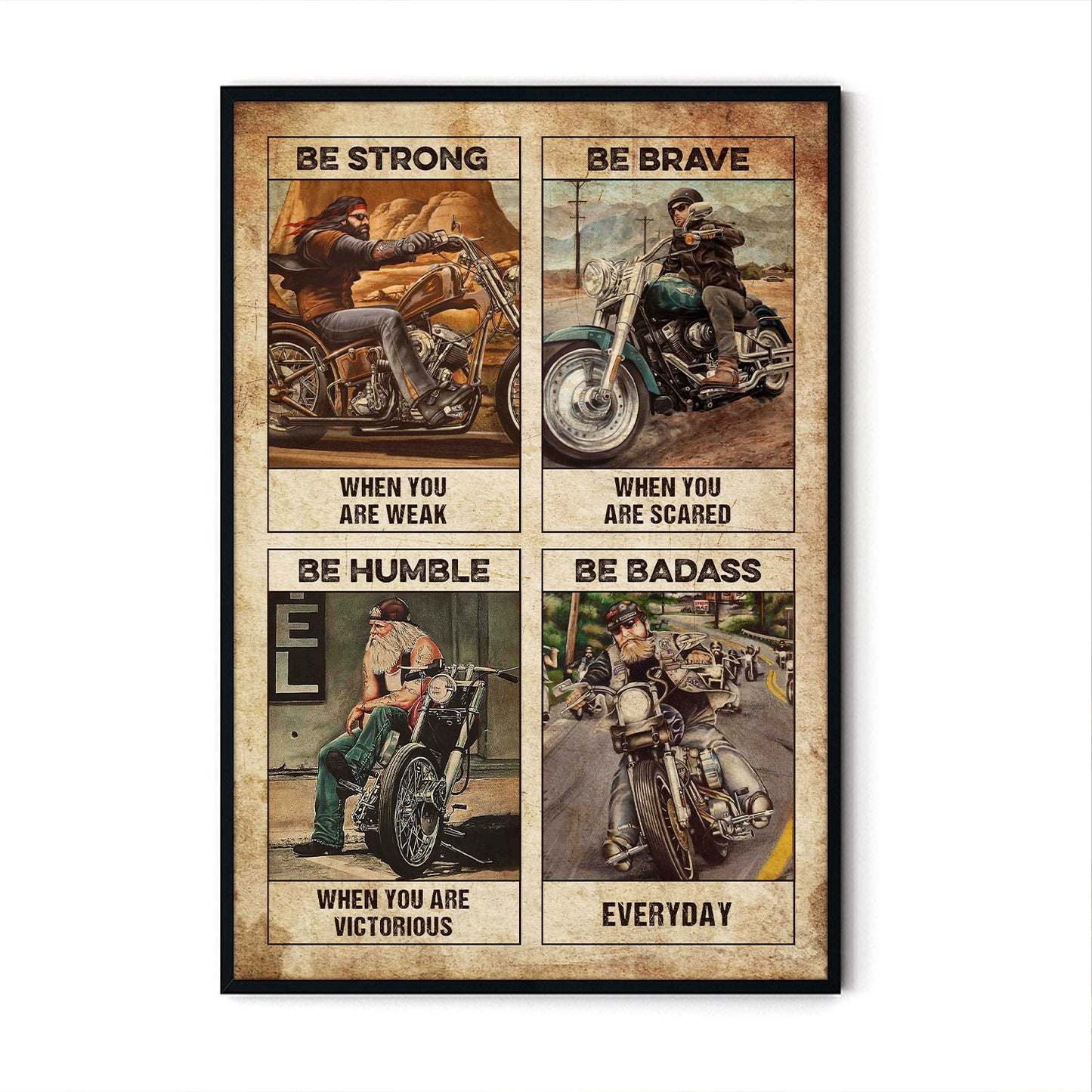 Be Strong Be Brave Be Humble Motorcycle Personalizedwitch Poster
