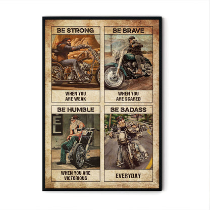 Be Strong Be Brave Be Humble Motorcycle Personalizedwitch Poster
