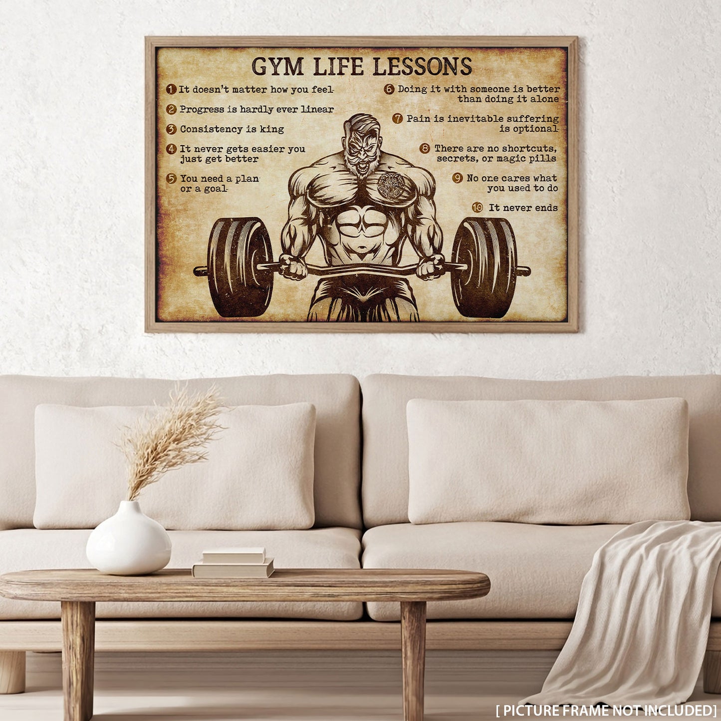 Gym Life Lessons - Personalizedwitch Horizontal Poster  For Gymer