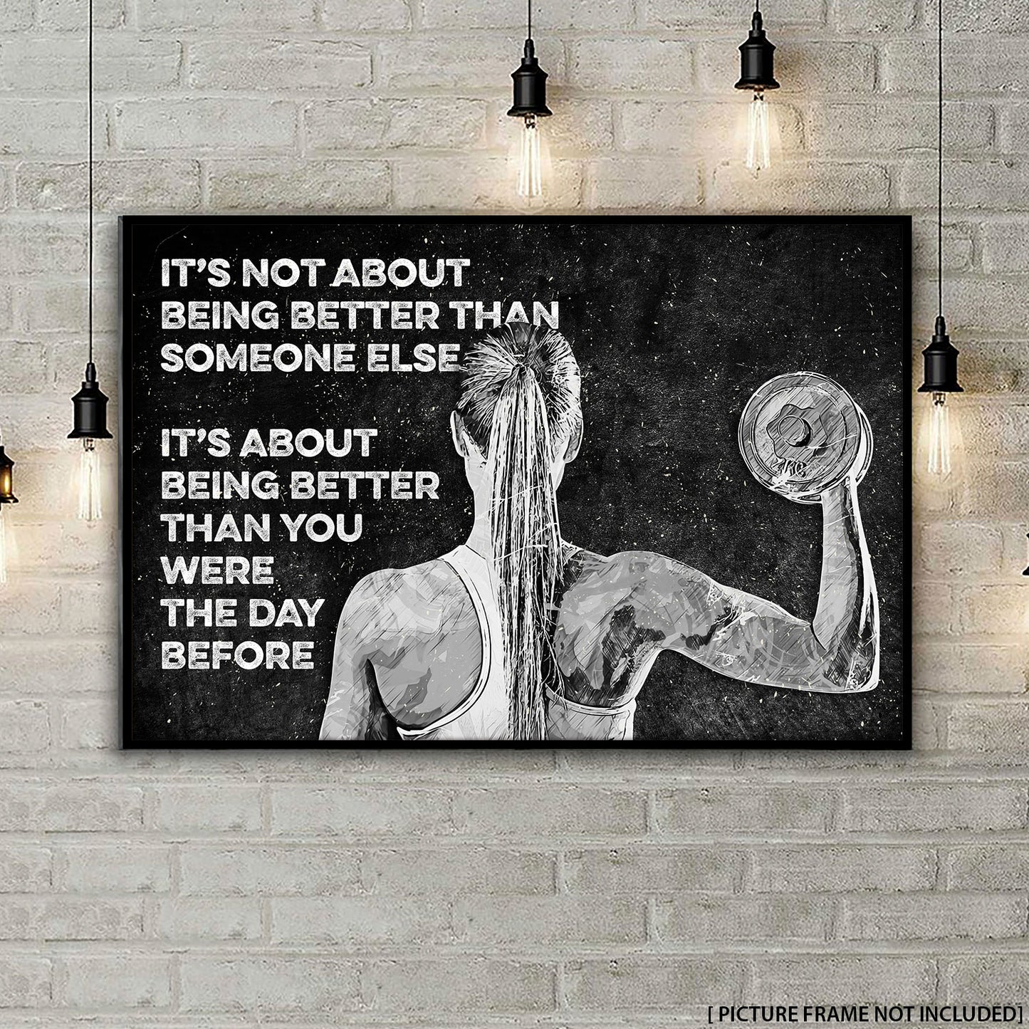 Gym It's Not About Being Better Personalizedwitch Horizontal Poster