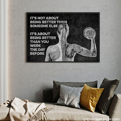Gym It's Not About Being Better Personalizedwitch Horizontal Poster
