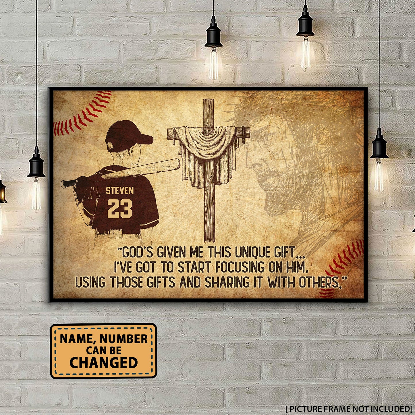 God's Given Me This Unique Gift Baseball Personalized Poster