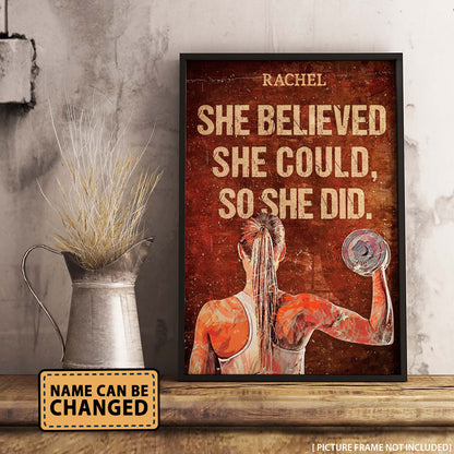 She Bebieved She Could Personalizedwitch Vertical Poster