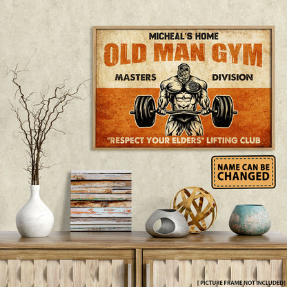 Old Man Gym Personalizedwitch Horizontal Poster