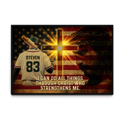 I Can Do All Things Christ Baseball Personalized Poster