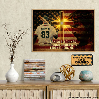 I Can Do All Things Christ Baseball Personalized Poster