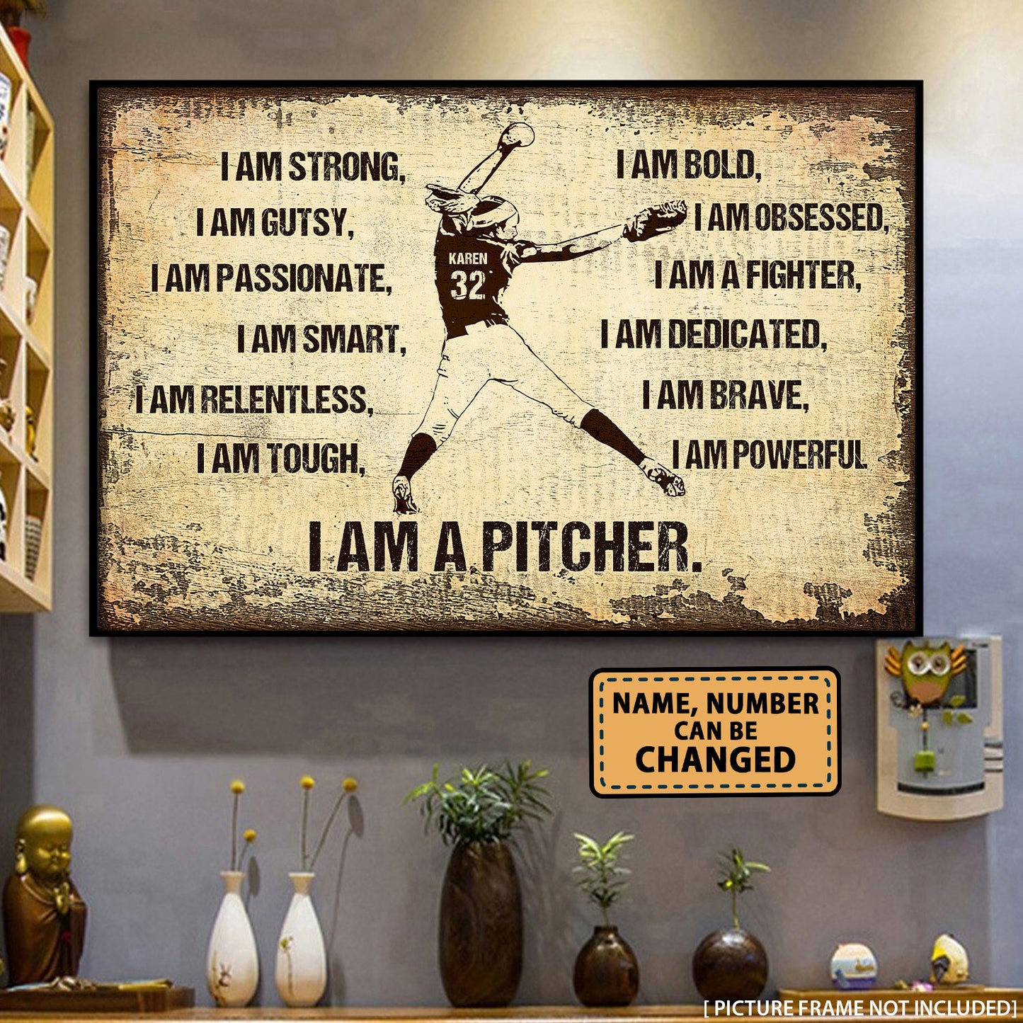I Am Strong I Am Gutsy Softball Personalized Poster