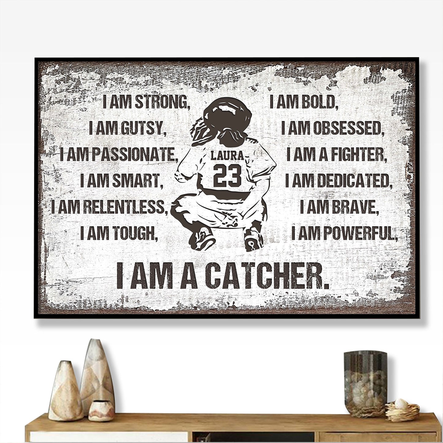 I Am A Catcher Softball Personalized Poster
