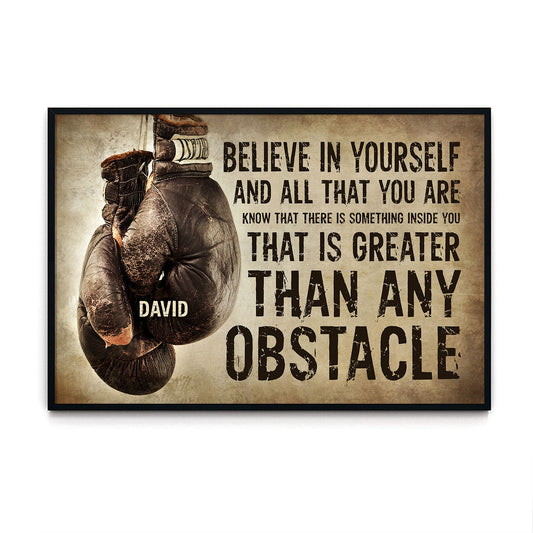 Boxing Believe In Yourself Personalized Poster