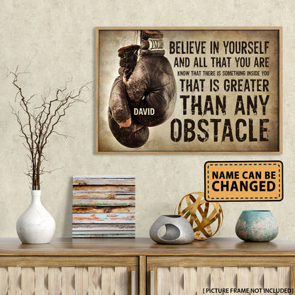 Boxing Believe In Yourself Personalized Poster