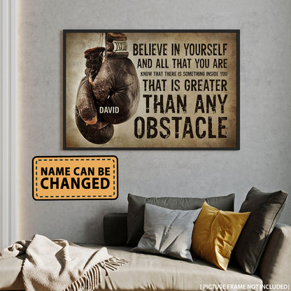 Boxing Believe In Yourself Personalized Poster