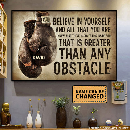 Boxing Believe In Yourself Personalized Poster