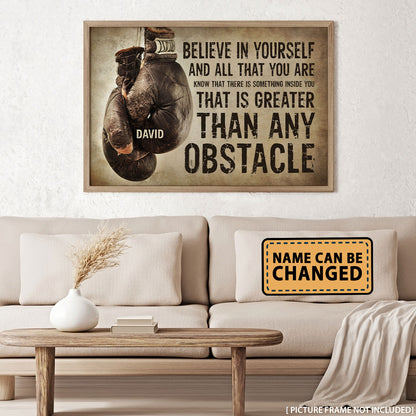 Boxing Believe In Yourself Personalized Poster