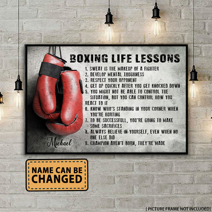 Boxing Life Lessons Personalized Poster