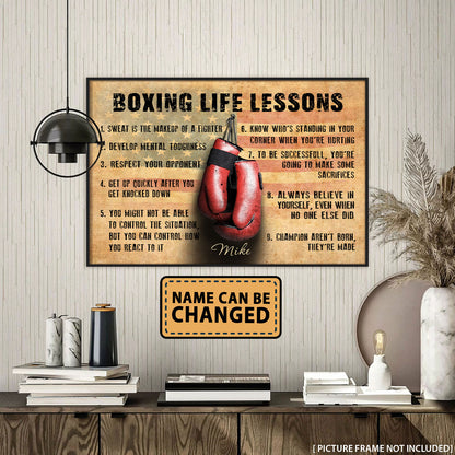 Boxing Life Lessons Flag US Personalized Poster
