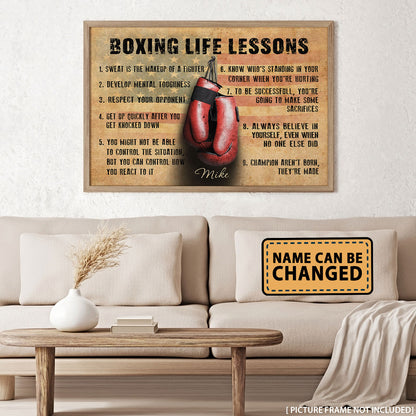 Boxing Life Lessons Flag US Personalized Poster