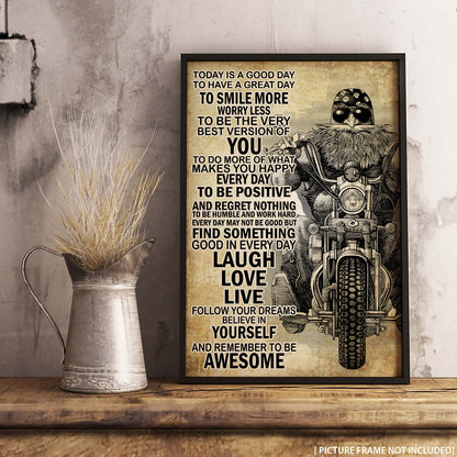 Today Is A Good Day Personalizedwitch Poster For Motorcycle Riders