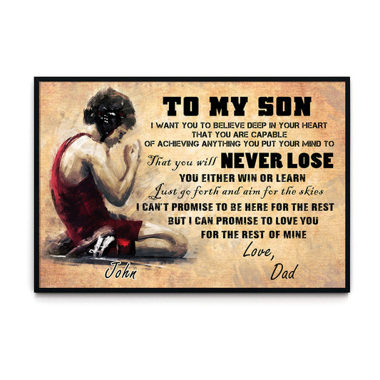 Wrestling To My Son I Want You To Believe Personalized Poster