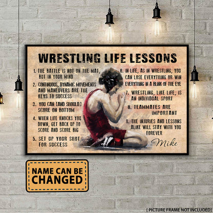Wrestling Life Lessons Personalized Poster