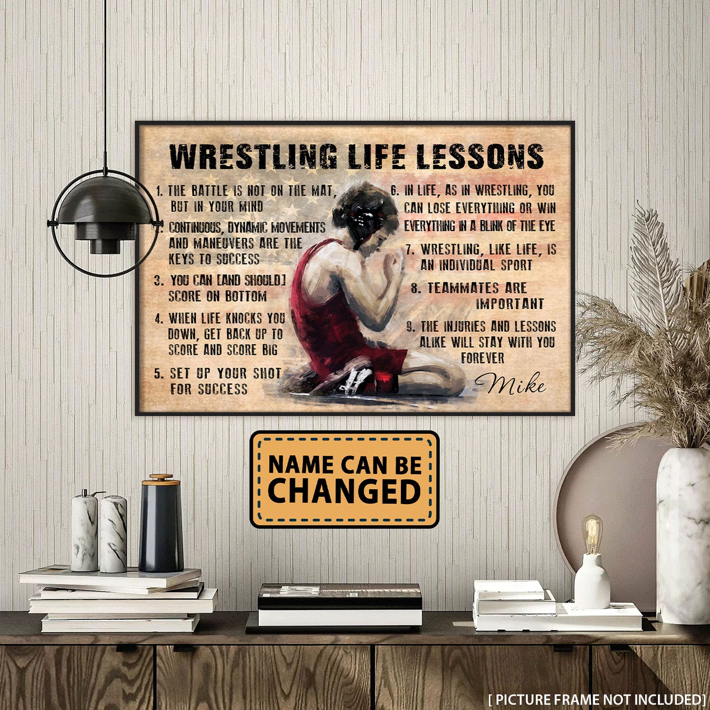 Wrestling Life Lessons Personalized Poster
