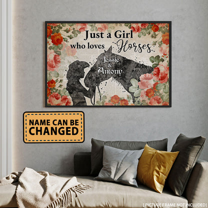 Horse Just A Girl Who Loves Horses Personalizedwitch Poster