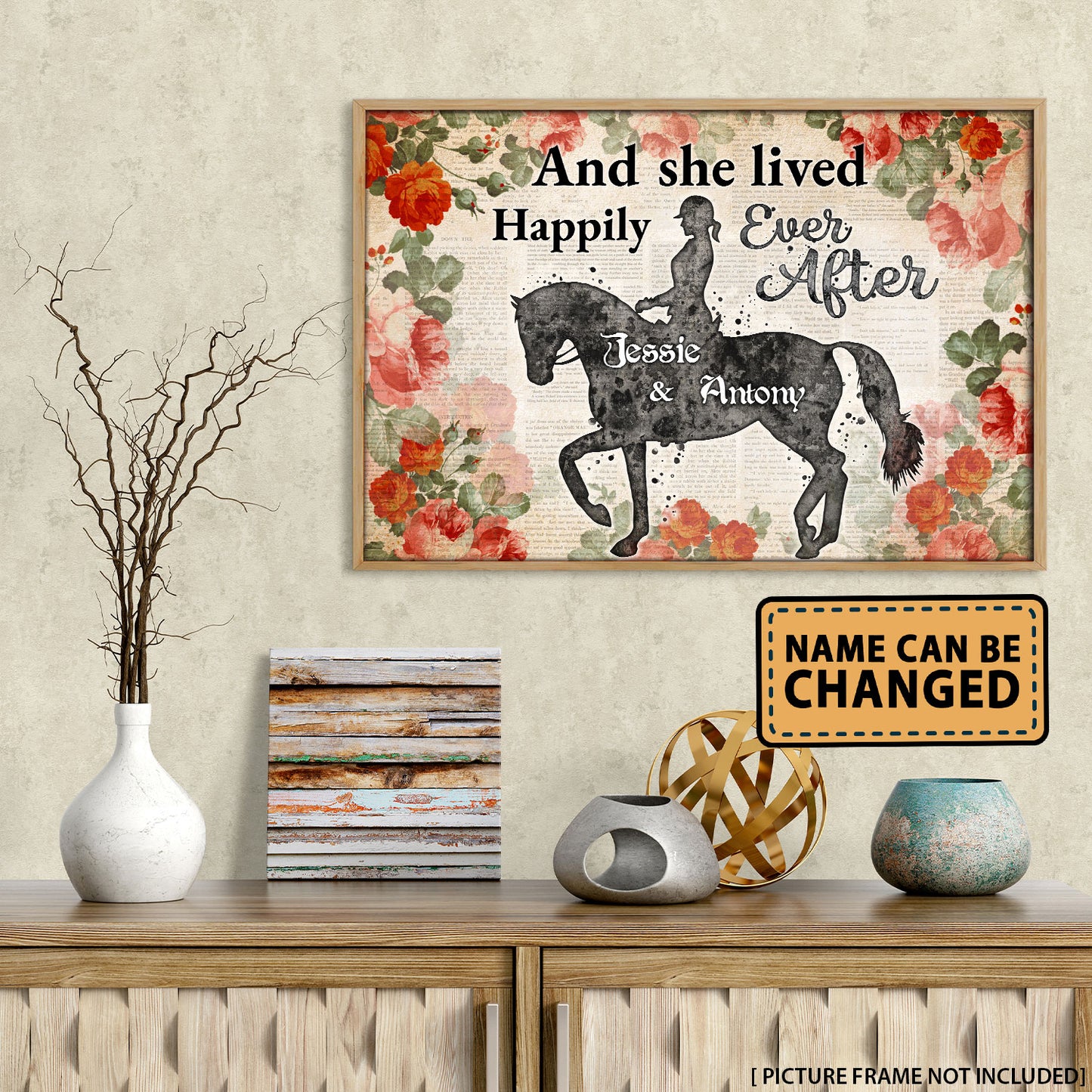 Horse And She Lived Happily Ever After Personalizedwitch Poster