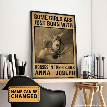 Horse Some Girls Are Just Born - Personalizedwitch Poster For Horse Lovers