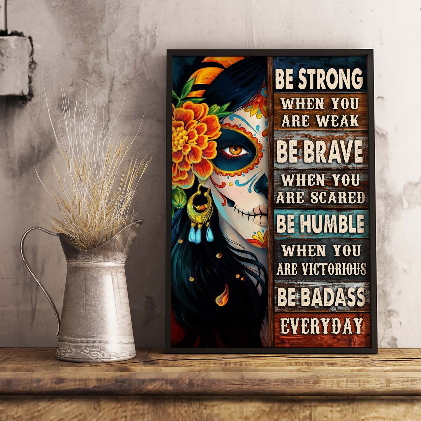 Skull Be Strong Be Brave Be Humble Personalizedwitch Poster